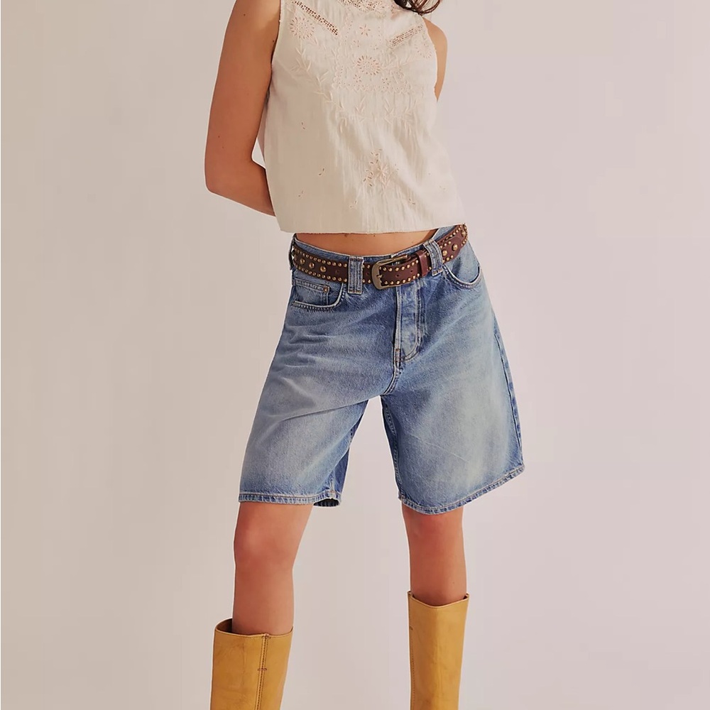 Free People Denim Blue Women's Shorts